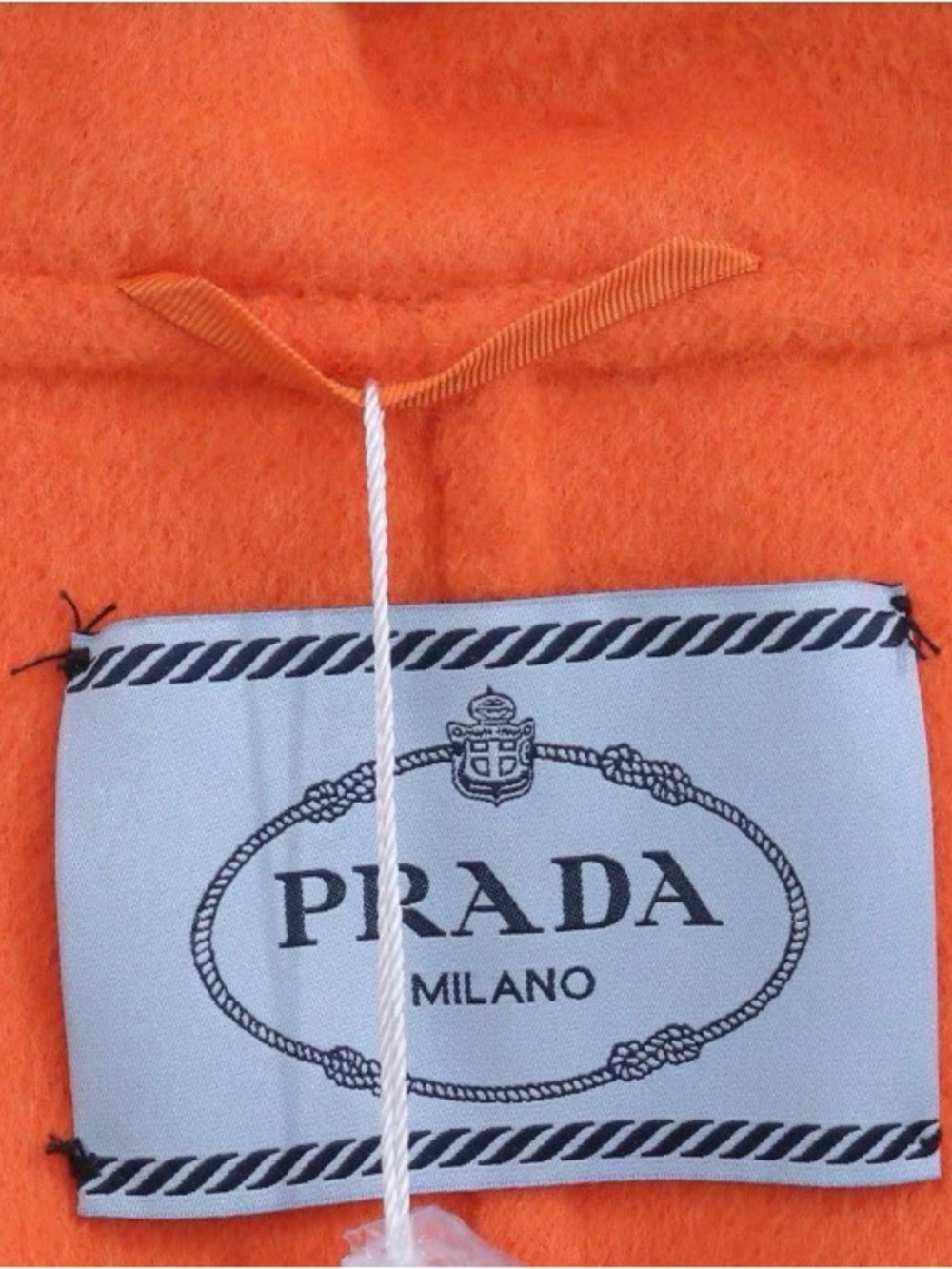 🚩steal Prada Bright Orange Single-Button Wool Trench Coat - Picture 7 of 8